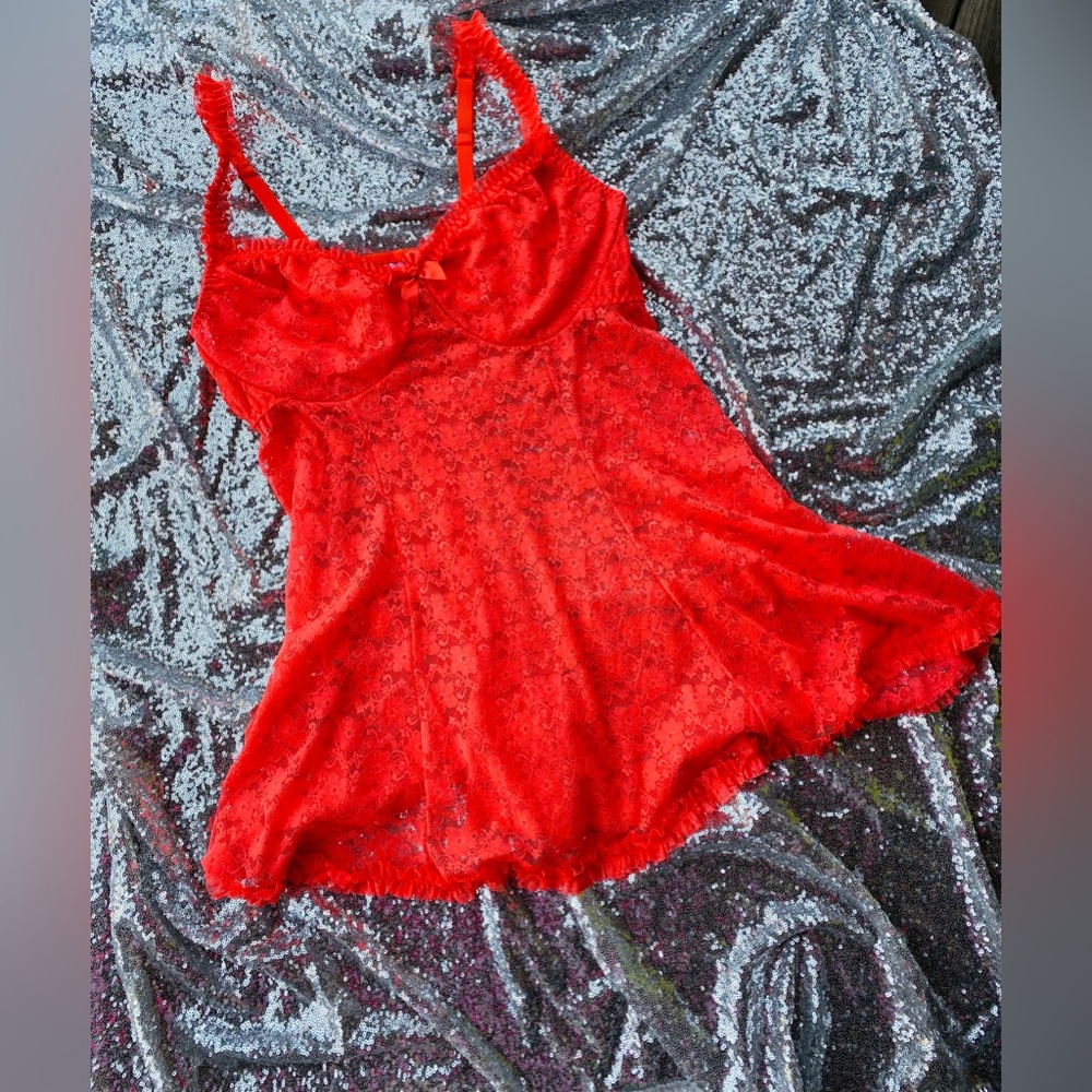 Torrid curve coral orange lingerie dress/top